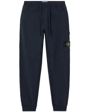 Stone Island 6200010 Organic Cotton Fleece Joggers - Blue