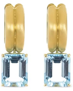 Irene Neuwirth Orecchini A Cerchio Heroic Con Acquamarina - Blu