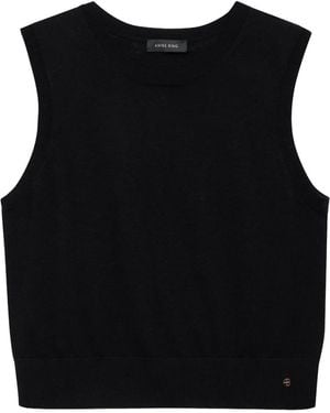 Anine Bing Sleeveless Round-Neck Top - Black