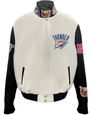 Jeff Hamilton Oklahoma City Thunder Varsity Jacket - White