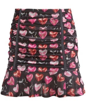 Fleur du Mal Falda Corta Con Motivo De Corazones - Rojo