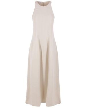 Brunello Cucinelli Sleeveless Pleated Dress - White