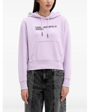 Karl Lagerfeld Logo-Print Hoodie - Purple