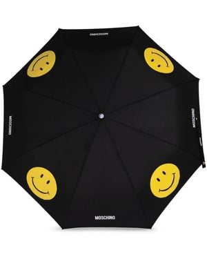 Moschino Paraplu Met Smileyprint - Blauw
