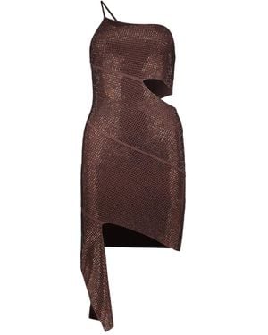ANDREADAMO Asymmetric Mini Dress - Brown