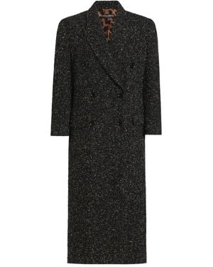 Dolce & Gabbana ヘリンボーン ダブルコート - ブラック