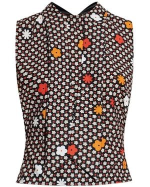 MM6 by Maison Margiela Floral Sleeveless Top - Black