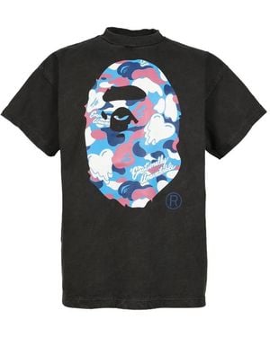 Emotionally Unavailable Camo-Print Logo-Print T-Shirt - Black
