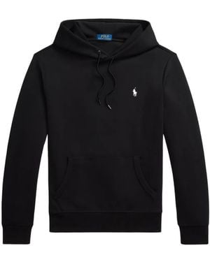 Polo Ralph Lauren Logo-Embroidered Drawstring Hoodie - Black