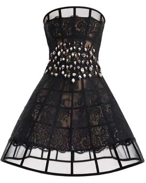 Gemy Maalouf Caged Beaded Dress - Black