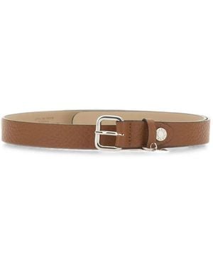 Gianni Chiarini Logo-Charm Grained-Calf Leather Belt - White