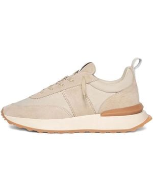 Manière De Voir Monaco Suede And Nylon Runner Trainers - Natural