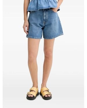 Marc O' Polo Logo-Patch Denim Shorts - Blue