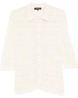 Barbara Bui Pointelle-Knit Geometric-Pattern Shirt - White