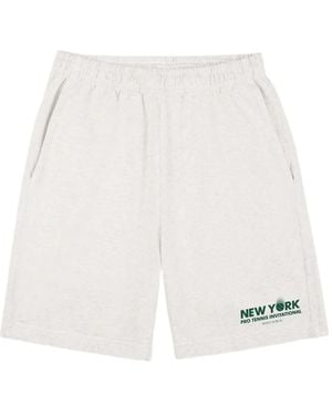 Sporty & Rich Elasticated Printed Track Shorts - White