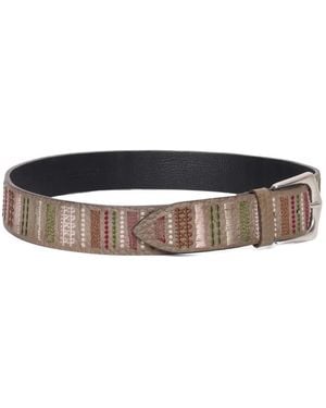 Orciani Embroidered-Detail Belt - White