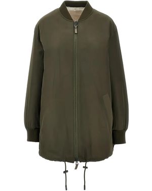 Yves Salomon Zip-Fastening Coat - Green