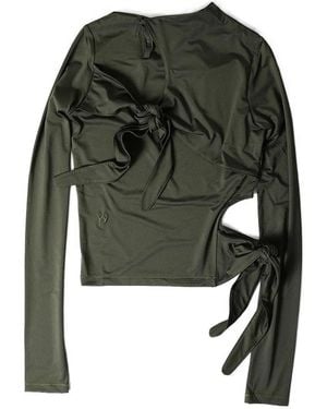 OPEN YY Knot-Detail Top - Green