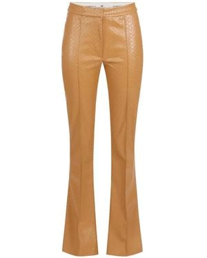 Elisabetta Franchi Fish-Scale-Pattern Boot-Cut Pants - Natural