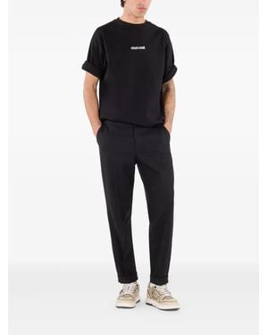 Roberto Cavalli Logo-Embroidered T-Shirt - Black