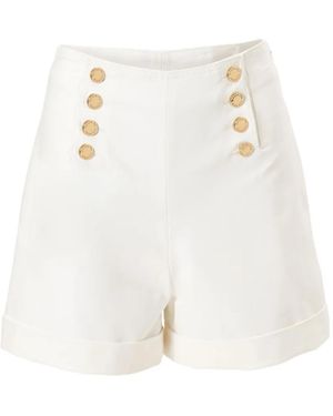 Carolina Herrera High-Waisted Wide-Leg Shorts - White