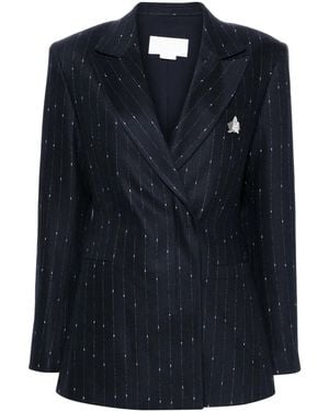Genny Pinstripe-Pattern Blazer - Blue