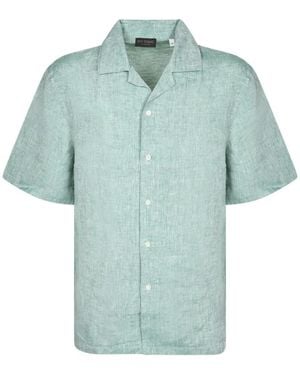 Dell'Oglio Short-Sleeved Camp-Collar Shirt - Blue