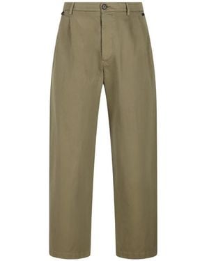 Massimo Osti Studio Pleated Logo Trousers - Green