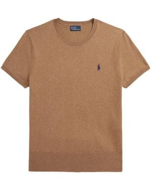 Polo Ralph Lauren Logo-Embroidered Knitted Top - Brown