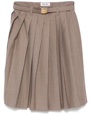 Miu Miu Midirock Mit Prince Of Wales-Karo - Braun