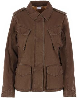 Aspesi Pocketed Collared Military Jacket - Brown