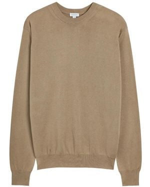 Sunspel Fein Gestrickter Pullover - Natur