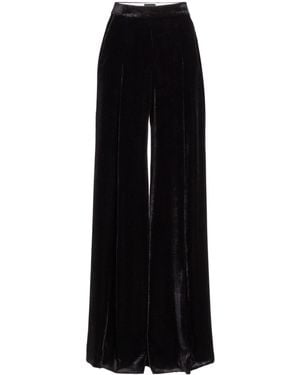 Giambattista Valli High-Rise Wide-Leg Velvet Trousers - Black