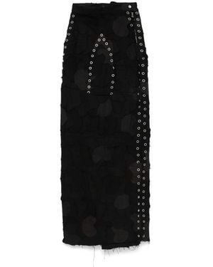 Who Decides War Grommet Arch Maxi Skirt - Black