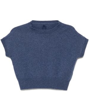 Teddy Cashmere Genova トップ - ブルー