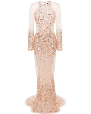 Elisabetta Franchi スパンコール マキシドレス - ピンク
