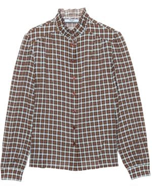 Prada チェック シャツ - グレー