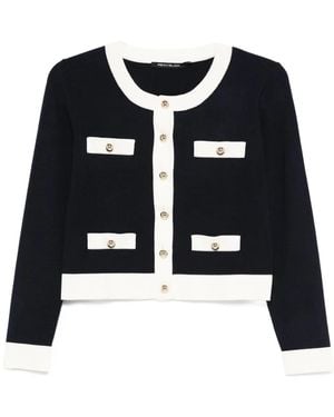 Pennyblack Button-Up Contrast-Panel Cardigan - Black