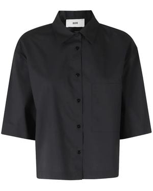 SOLOTRE Cropped Shirt - Black
