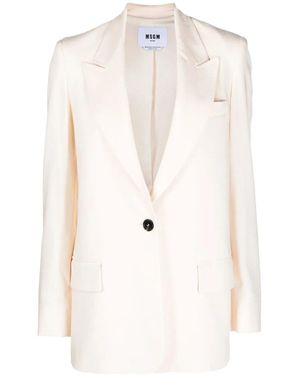 MSGM Single-button Blazer - Natural