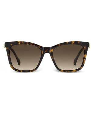 Carolina Herrera Butterfly-Detail Square-Frame Sunglasses - Gray