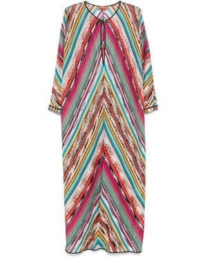 Missoni シェブロン リゾートドレス - レッド