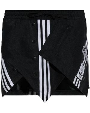 adidas Three-Stripes Logo-Patch Mini Skirt - Black