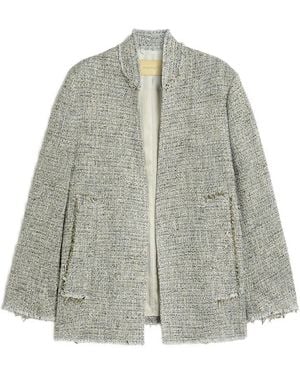 Momoní Catalina Frayed Collarless Jacket - Grey