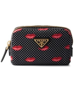 Prada Kosmetiktasche Mit Triangel-Logo - Schwarz