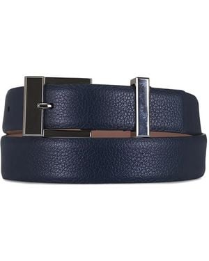 KHAITE Manhattan Buckle Leather Belt - Blue