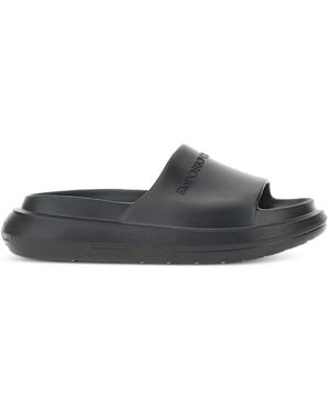 Emporio Armani Monobloc Sandals With Logo - White