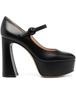 Gianvito Rossi Holly D'Orsay Platform Court Shoes - Black
