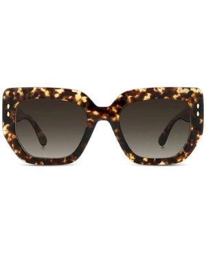 Isabel Marant Tortoiseshell-Effect Rectangle-Frame Sunglasses - Grijs
