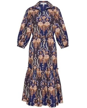 Cara Cara Hutton Midikleid Mit Blumen-Print - Weiß